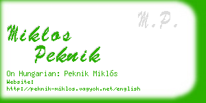 miklos peknik business card