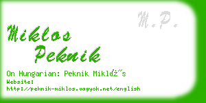 miklos peknik business card